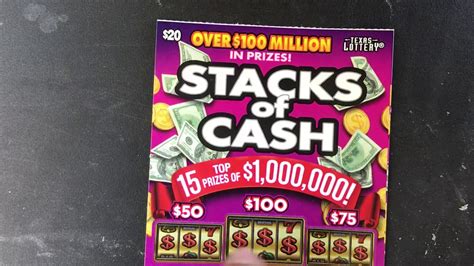 20 STACKS OF CASH TEXAS LOTTERY SCRATCH OFF YouTube