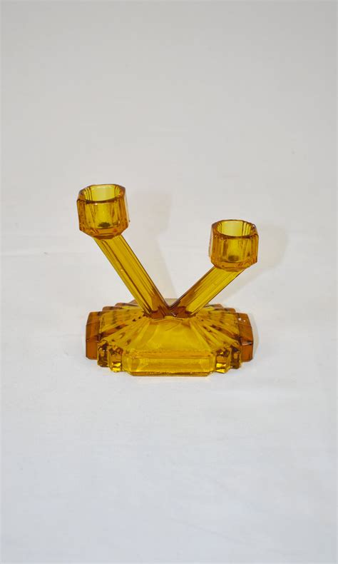 1930 S Amber Glass Dressing Table Set Sadeo