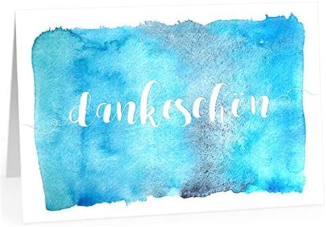 Xxl Dankeskarte A Dankesch N Aquarell Look Blau Mit Umschlag