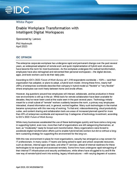 Enable Workplace Transformation With Intelligent Digital Workspaces