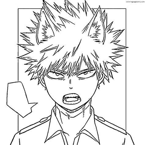 Katsuki Bakugo Coloring Page Free Printable Coloring Pages