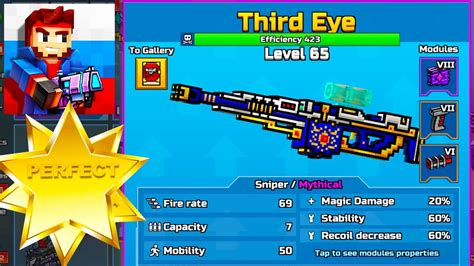 Pixel Gun 3d Third Eye Mythical Lvl 65 Max Upgrade Youtube