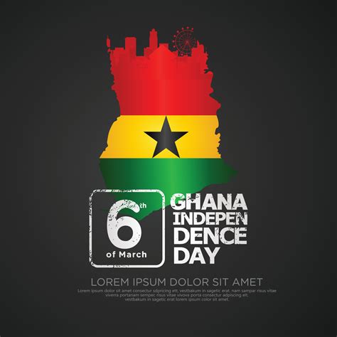 Ghana independence day greeting card template 20332037 Vector Art at ...