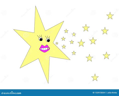 Star with Small Stars Cartoon Stock Illustration - Illustration of star, small: 132972834