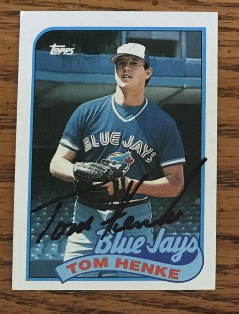 Tom Henke Topps Signed Autographed Baseball Card Toronto Blue Jays EBay