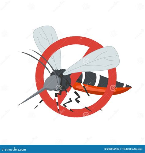 Symbol Of Ban Or No Zika Virus Carrier Mosquito Ban Dangerous Aedes