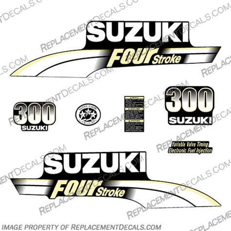 Suzuki 300hp Df300 Fourstroke Decal Kit Pale Yellow