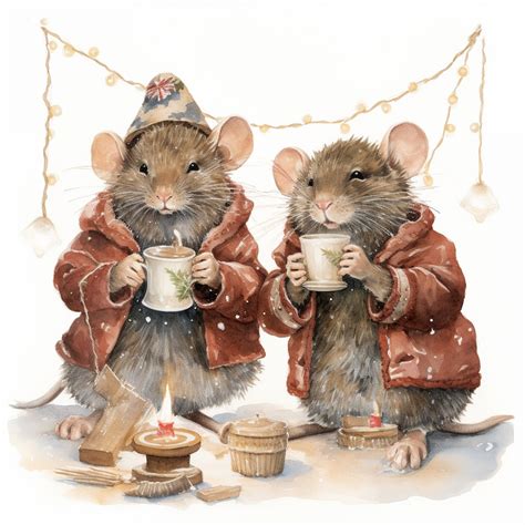 Winter Christmas Mouse Mice Art Free Stock Photo - Public Domain Pictures