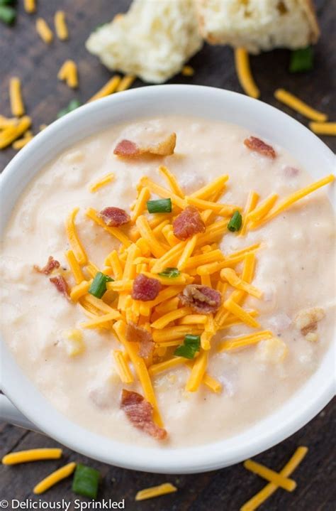 Slow Cooker Cheesy Potato Soup Deliciously Sprinkled