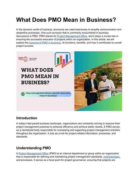 PPT - What Does PMO Mean in Business PowerPoint Presentation, free ...