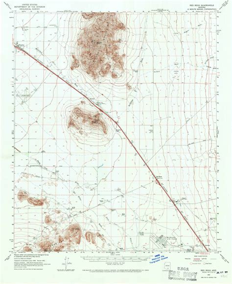 Red Rock Arizona Usgs Old Topo Map Reprint X Az Quad