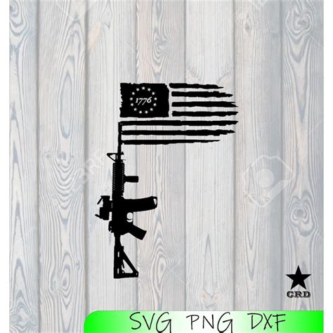 American Gun Flag Svg Rifle Flag Svg Guns Svg 2nd Amendment Etsy