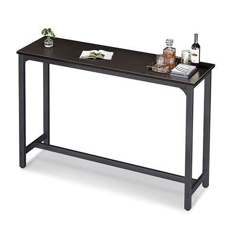 ODK 55 Inch Rectangle Thin Modern Bar Height Pub Table with Metal Legs ...