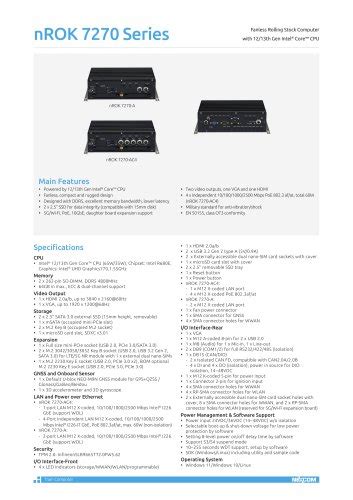 VTC 1020 PA Datasheet Nexcom Mobile Computing Solutions PDF