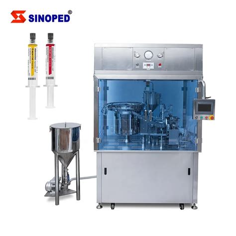 Fully Automatic Pre Filled Syringe Glass Tube Vacuum Filling Stopper Machine Water Light Needle