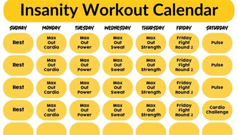 Insanity Workout Calendar Month Infoupdate Org