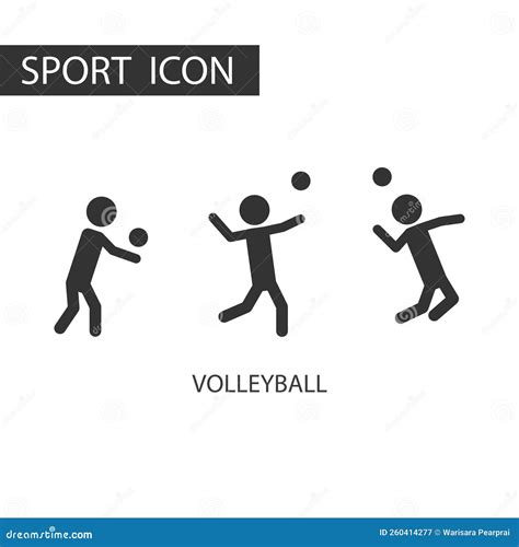 Schwarzes Piktogramm Volleyballset Vektor Abbildung Illustration