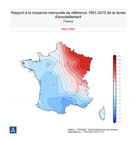 Météo France on Twitter Du 1er au 16 mars 2022 ensoleillement