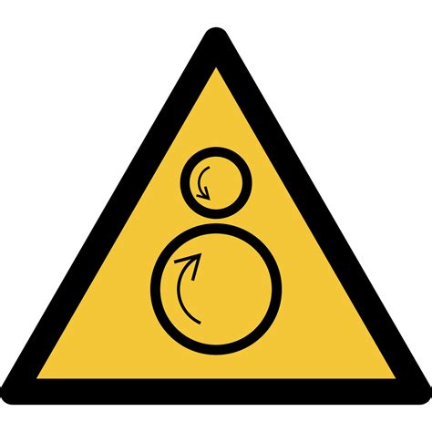 Safety sign Warning Counterrotating rollers