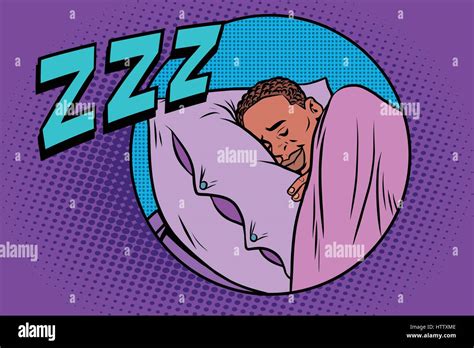 Black Man Sleeping In Bed Stock Vector Images Alamy