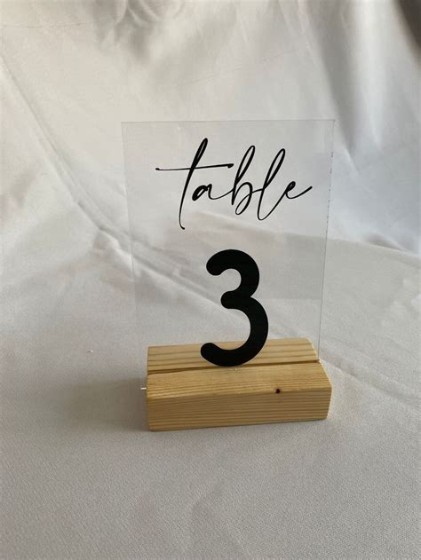 Clear Acrylic Customizable Table Numbers Cafe Table Numbers