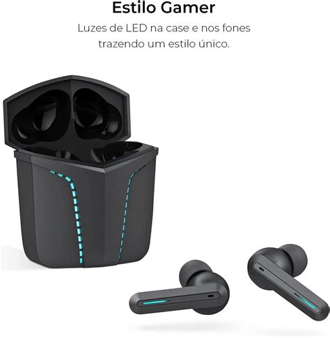 Fone De Ouvido Bluetooth 5 1 In Ear Sem Fio Gamer WB Sentinel TWS Preto