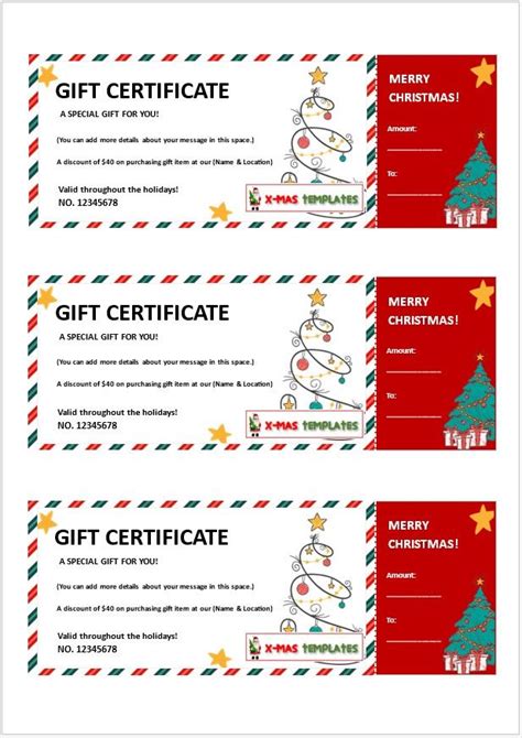 Free Christmas Gift Certificate Templates Docx Pptx And P