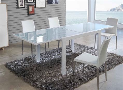 MESA DE CRISTAL EXTENSIBLE BARI Table Design Extensible Dinning