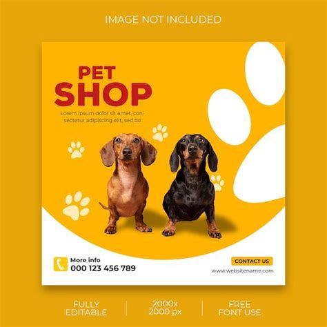 Premium PSD Pet Shop Promotion Social Media Instagram Post Banner