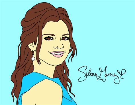 Dibujo De Selena Gomez Con Pelo Rizado Pintado Por En Dibujos Net El