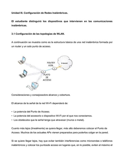 Unidad Iii Configuraci N De Redes Inal Mbricas Pdf