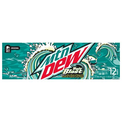 Mountain Dew Baja Blast Tropical Lime Soda 12 oz Cans - Shop Soda at H-E-B