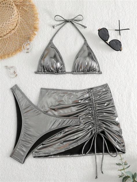 Shein X Hangout Fest Shein Swim Conjunto De Bikini De Verano Con