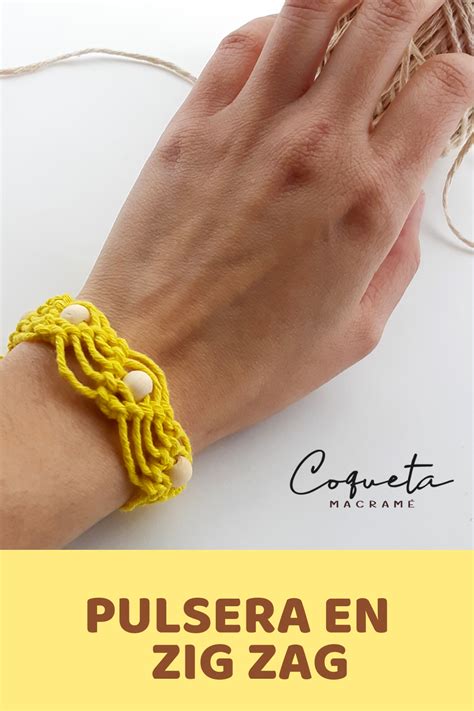 pulsera en zig zag Pulseras Cómo hacer pulseras Macramé