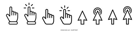 Vector Hand Cursors Icons Click Set 库存矢量图免版税2218438029 Shutterstock