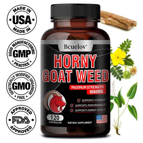 Horney Goat Weed With Maca Capsules Saw Palmetto Ginseng Supplement