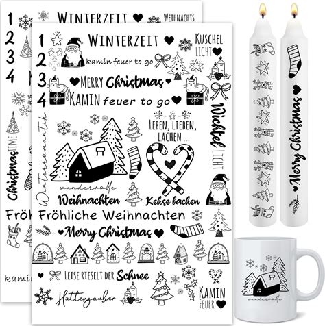 Amazon De Kerzentattoos Weihnachten Kerzen Tattoo Folie Diy