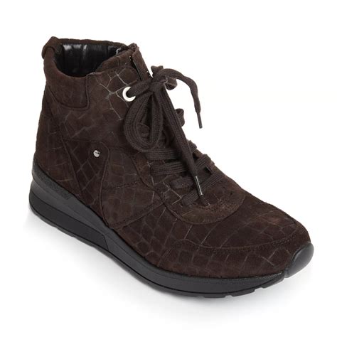 B Ware Vitaform Damen Hightop Sneaker Veloursleder Rei Verschluss Qvc De