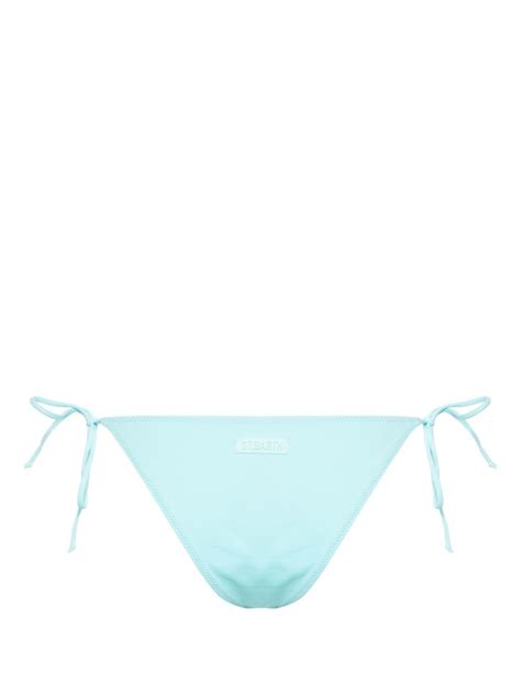 Mc Saint Barth Marielle Logo Detail Bikini Bottoms Blue Farfetch