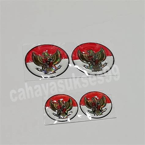 Sticker Timbul Merah Putih Garuda Indonesia Bulat 5cm Emblem Motor