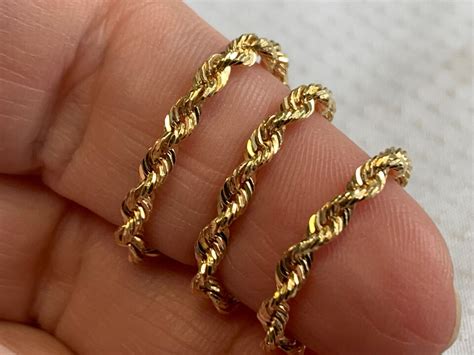 14k Solid Yellow Gold Bracelet 5 28g Fine Jewelry 7 5 Rope Chain Lobster Clasp Ebay