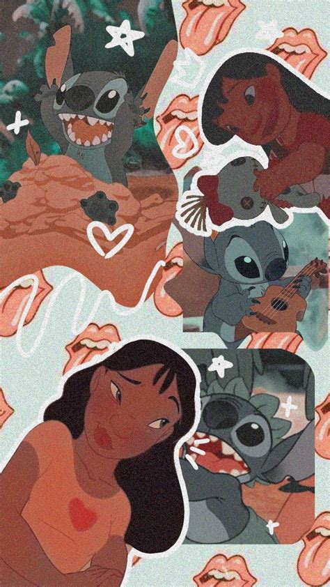 Lilo N Stitch Aesthetic Preppy Wallpaper Background Lilo And Stitch