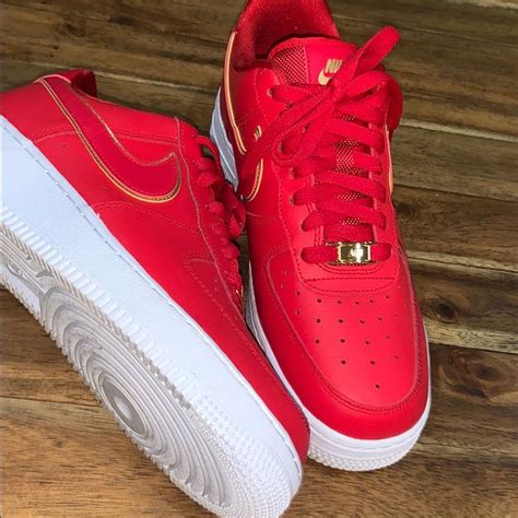 Nike Shoes Nike Air Force 1 Red And Gold Brand New Color Gold