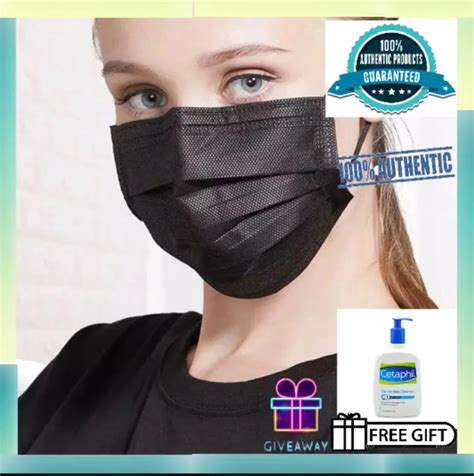 Adl Protective Black Disposable Facemask 3ply 50 Pcs Box Lazada PH