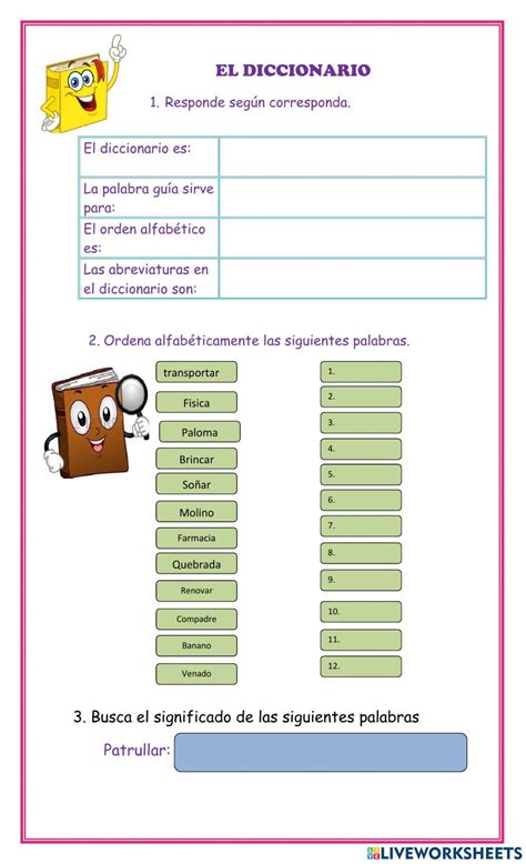 Ficha Uso De Diccionario Para Tercero De Primaria Images And Photos