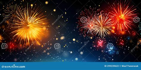 Fireworks Over the Night Sky To Celebrate the New Year Stock ...