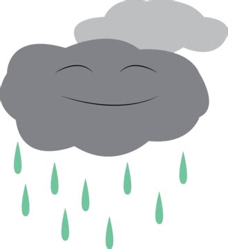 Vector Illustration Of Dark Cloud Releasing Torrential Rain Into The