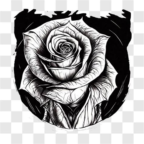 T L Charger Dessin De Rose En Noir Et Blanc Des Fins D Coratives Pngs