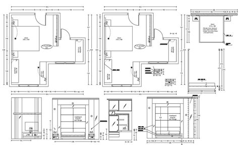 Bedroom Layout Plan Autocad Drawing Cadbull