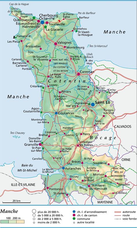 Carte De La Manche Manche Carte Des Villes Communes Politique